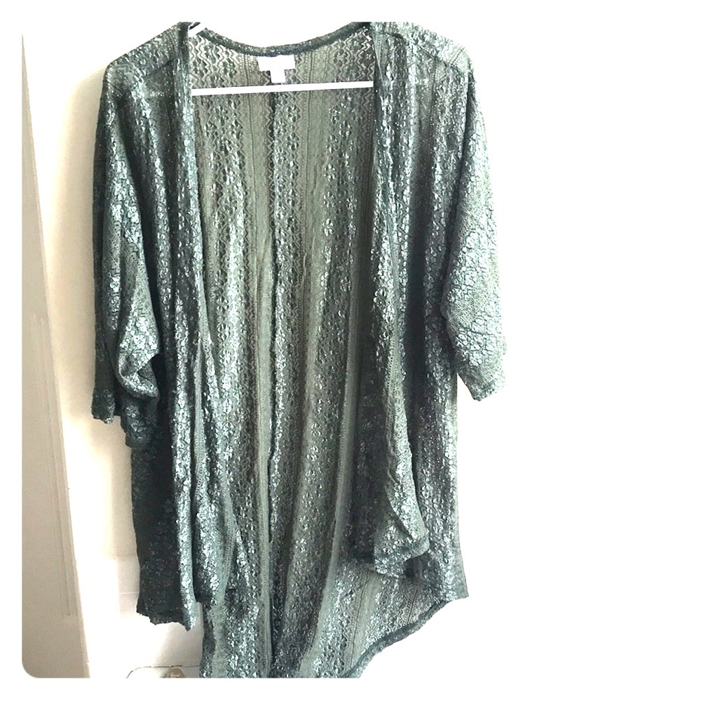 Green lace kimono